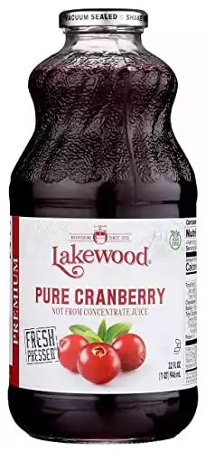 Lakewood PURE Cranberry Juice, 32 oz Bottles (Pack of 6)